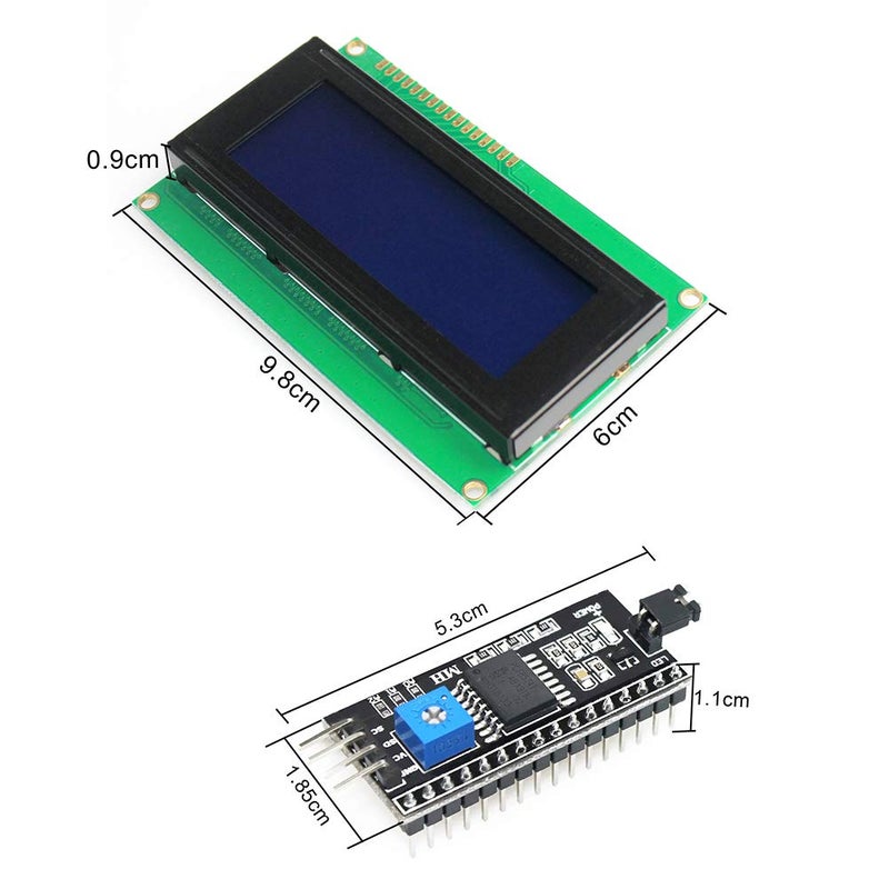 WayinTop وياين توب 20x4 2004 وحدة عرض LCD مع محول واجهة تسلسلية IIC/I2C/TWI (أزرق/2004) - Image 4